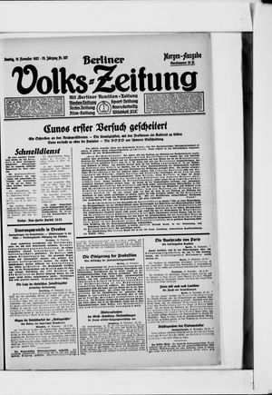 Berliner Volkszeitung vom 19.11.1922