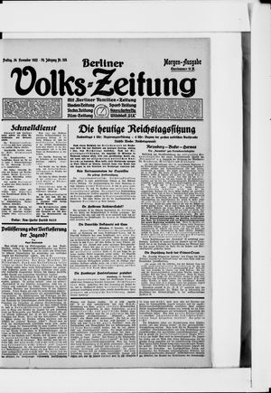 Berliner Volkszeitung vom 24.11.1922