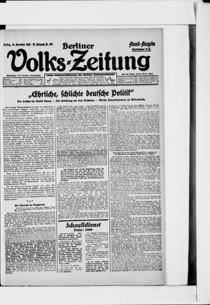 Berliner Volkszeitung vom 24.11.1922