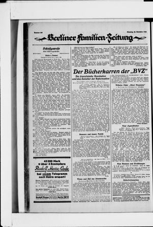Berliner Volkszeitung vom 28.11.1922
