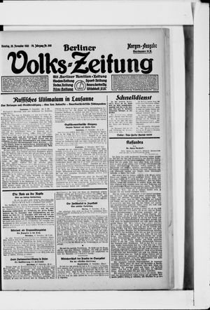 Berliner Volkszeitung vom 28.11.1922