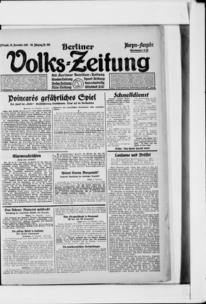 Berliner Volkszeitung vom 29.11.1922