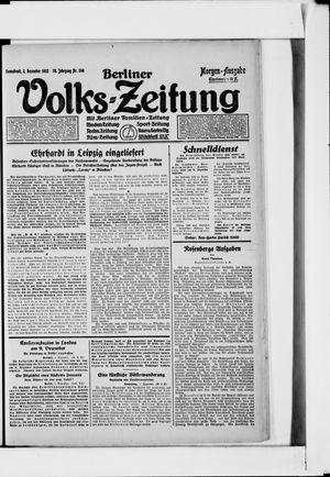 Berliner Volkszeitung vom 02.12.1922
