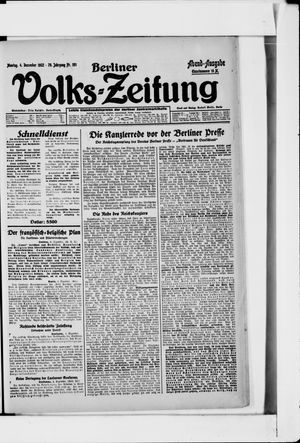 Berliner Volkszeitung vom 04.12.1922
