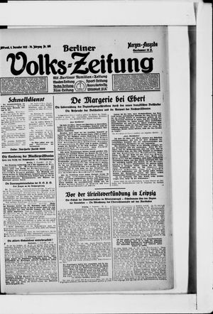 Berliner Volkszeitung vom 06.12.1922