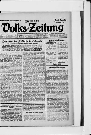 Berliner Volkszeitung vom 06.12.1922