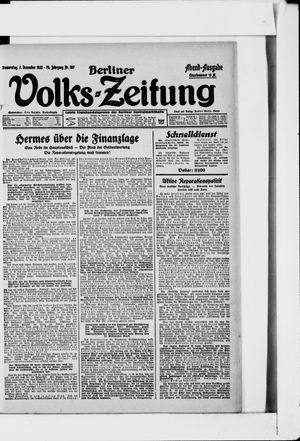 Berliner Volkszeitung vom 07.12.1922