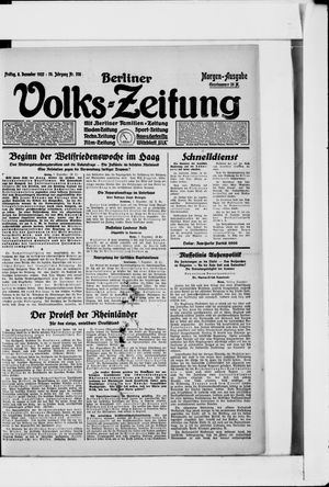 Berliner Volkszeitung vom 08.12.1922