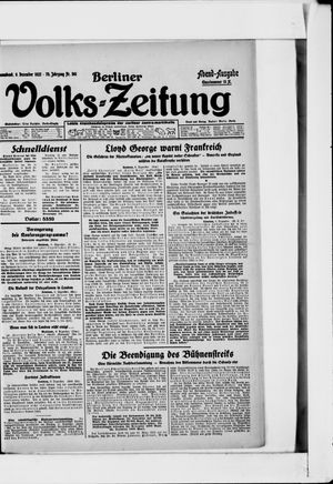 Berliner Volkszeitung vom 09.12.1922