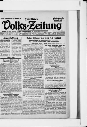 Berliner Volkszeitung vom 13.12.1922