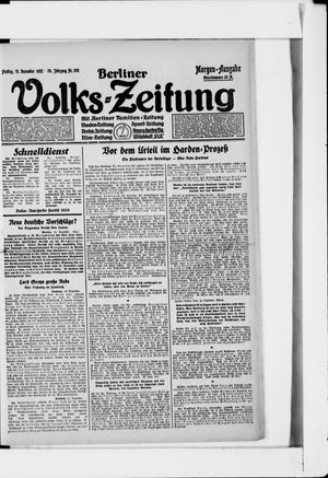 Berliner Volkszeitung vom 15.12.1922