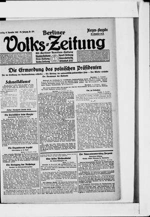 Berliner Volkszeitung vom 17.12.1922