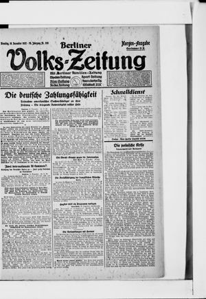 Berliner Volkszeitung vom 19.12.1922