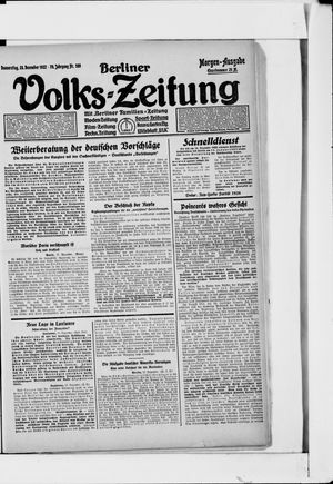 Berliner Volkszeitung vom 28.12.1922