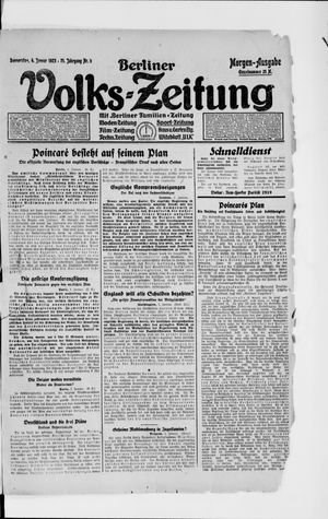 Berliner Volkszeitung on Jan 4, 1923