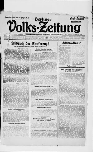 Berliner Volkszeitung on Jan 4, 1923