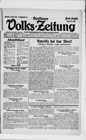 Berliner Volkszeitung vom 06.01.1923