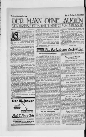 Berliner Volkszeitung on Jan 12, 1923