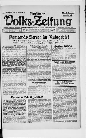 Berliner Volkszeitung vom 20.01.1923