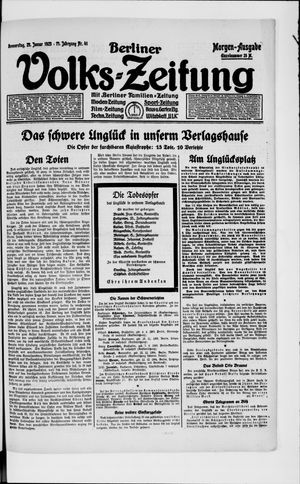 Berliner Volkszeitung vom 25.01.1923