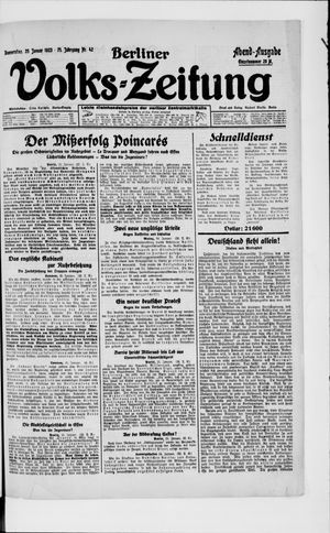 Berliner Volkszeitung on Jan 25, 1923