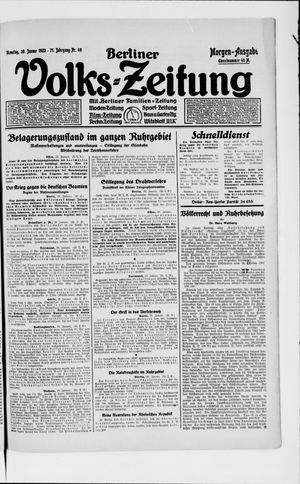 Berliner Volkszeitung vom 30.01.1923