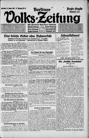 Berliner Volkszeitung vom 31.01.1923