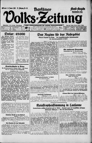 Berliner Volkszeitung vom 31.01.1923