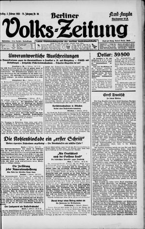 Berliner Volkszeitung vom 02.02.1923