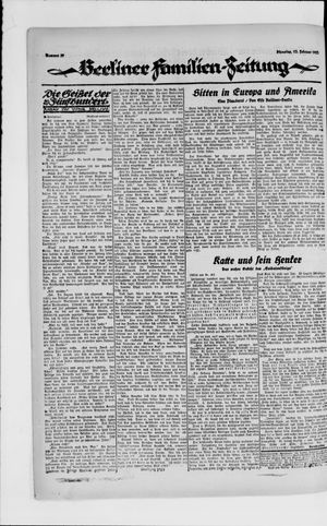 Berliner Volkszeitung on Feb 13, 1923