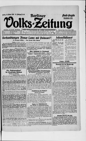 Berliner Volkszeitung vom 16.02.1923