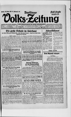 Berliner Volkszeitung on Feb 20, 1923