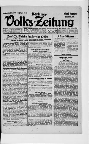 Berliner Volkszeitung on Feb 24, 1923