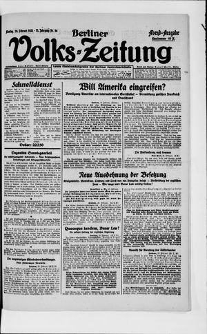 Berliner Volkszeitung vom 26.02.1923