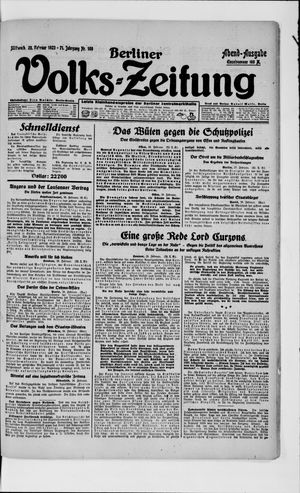 Berliner Volkszeitung vom 28.02.1923