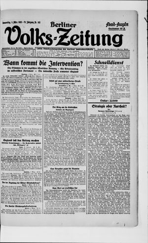 Berliner Volkszeitung vom 01.03.1923