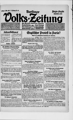 Berliner Volkszeitung vom 09.03.1923