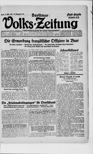 Berliner Volkszeitung vom 12.03.1923