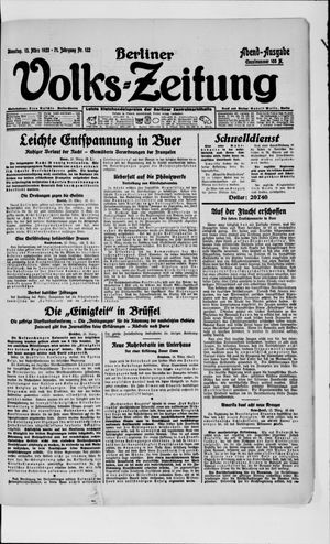 Berliner Volkszeitung on Mar 13, 1923
