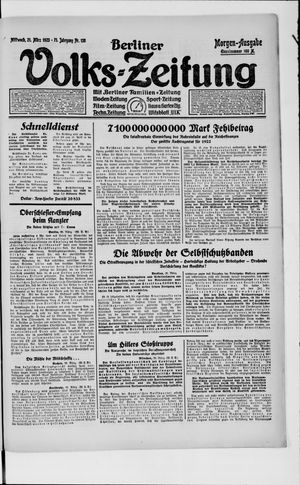 Berliner Volkszeitung vom 21.03.1923