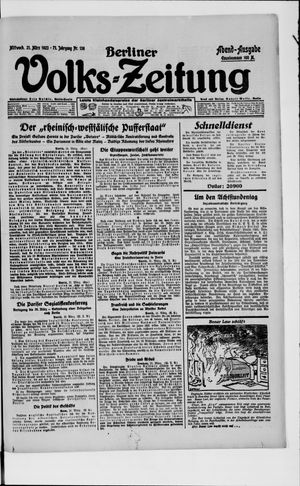 Berliner Volkszeitung vom 21.03.1923