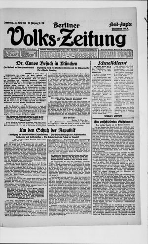 Berliner Volkszeitung vom 22.03.1923