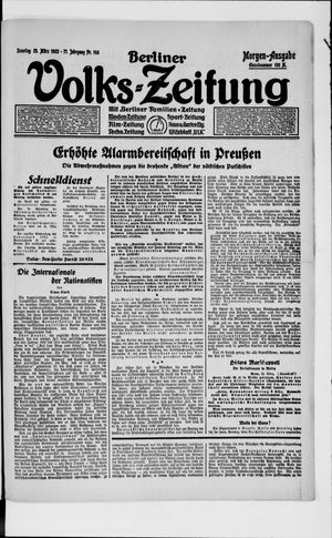 Berliner Volkszeitung on Mar 25, 1923