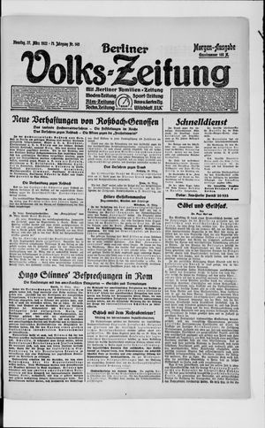 Berliner Volkszeitung vom 27.03.1923