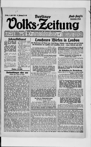 Berliner Volkszeitung vom 06.04.1923