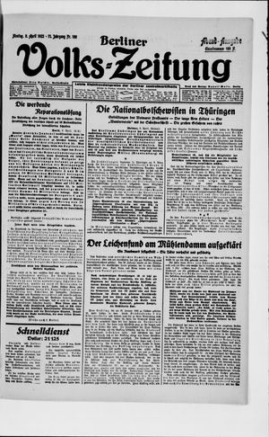 Berliner Volkszeitung vom 09.04.1923