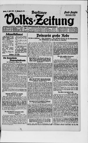 Berliner Volkszeitung vom 16.04.1923
