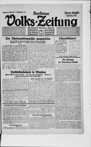 Berliner Volkszeitung vom 18.04.1923