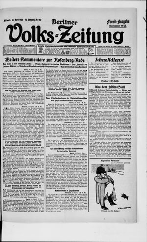 Berliner Volkszeitung vom 18.04.1923