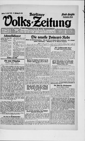 Berliner Volkszeitung vom 23.04.1923